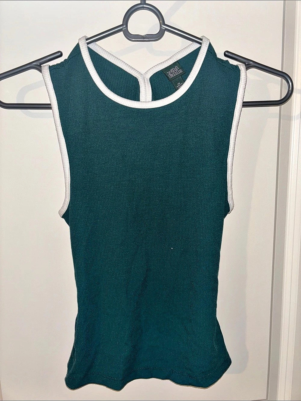 Ribbed Contrast Trim Tank Size X Small Like New